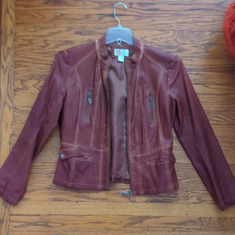 Bernardo Burgundy Leather Jacket